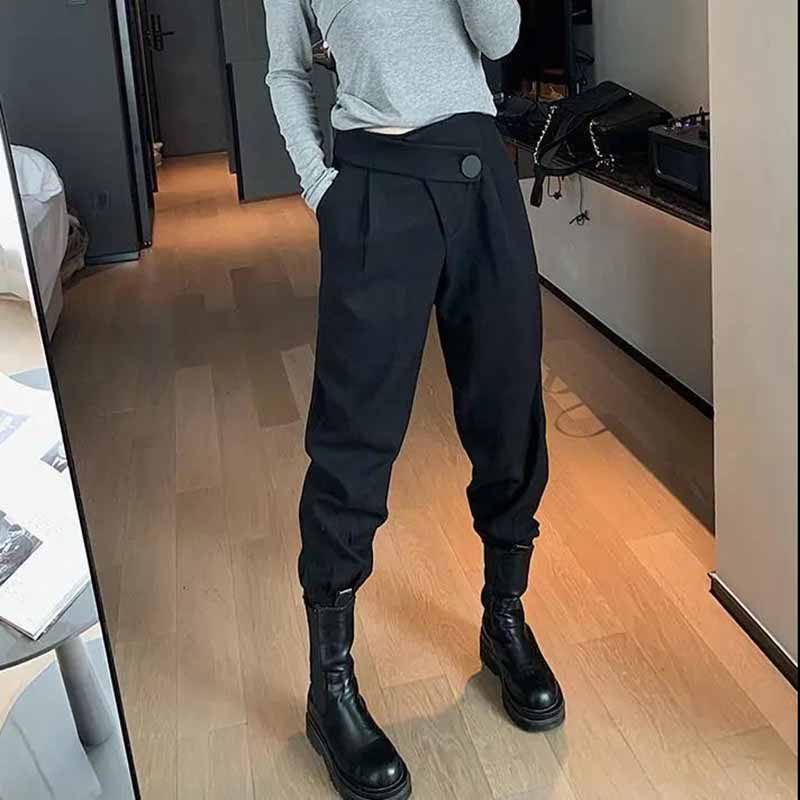 Woolen Overalls Pants Women Fall and Winter Loose and Thin Students All-match Casual Harem Woolen Pants