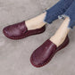 Comfortable Shoes Women Single Shoes Leather Mother Shoes Flat Slip On Shoes Non-slip Moccasins