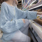 Autumn and Winter Solid Color Casual Sweater Loose Hedging Thickening Bottoming Shirt Fashion Knitted Women Sweater
