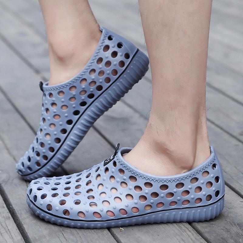 Beach Shoes Men's Nest Beach Sandals Soft Bottom Comfortable Lazy Sets of Feet Hole Shoes