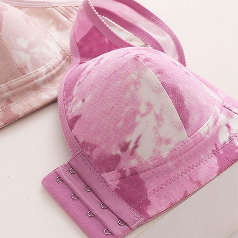 Beautiful Back Underwear Without Steel Ring Gathered Side-contracted Milk Thin Mold Cup Smooth Printing Fixed Double-shoulder Strap Vest-style Bra