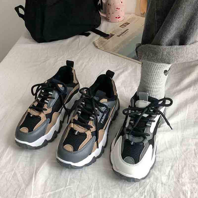 Plus Size 35-40 Ins Women Sneakers Girls Breathable Deodorant Running Basketball Shoes Shockproof Non-slip Shoes