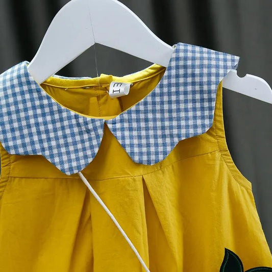 Children's Clothing Girls Dress Summer Girl Baby Princess Dress Sleeveless Round Neck A-line Skirt Yellow Pineapple Skirt