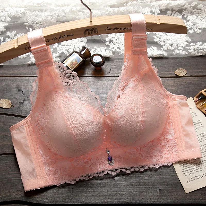 Spring Lace Sexy No Rims Gather Anti-sagging Breasts Women's Underwear Bra
