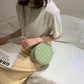 Diamond Lattice Round Bag Metal Chain Pu Leather Messenger Bag Women Outing Trip Large Capacity Crossbody Bags