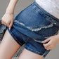 Pofulove Women High Waist Slim Fringed Denim Skirt Anti-light Bag Hip Skirt Casual A-line Skirts
