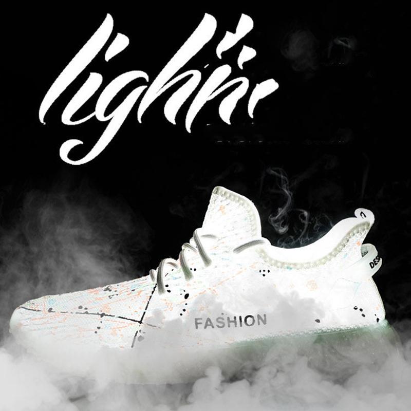 Luminous Gypsophila Men's Fluorescent Shoes Students' Leisure Sports Breathable Running Net Shoes