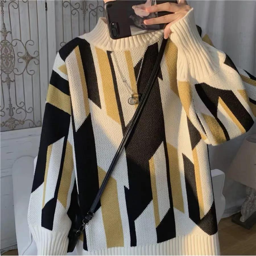 Autumn and Winter Sweater Men Loose Lazy Style Handsome All-match Sweater Trend Student Top