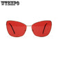 WTEMPO Sharp-eyed cat's eye sunglasses metal retro sunglasses women's fashion glasses
