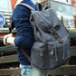 Man Leather Casual USB Interface Backpack Bag Hole Mens School Travel Rucksack Laptop Backpack