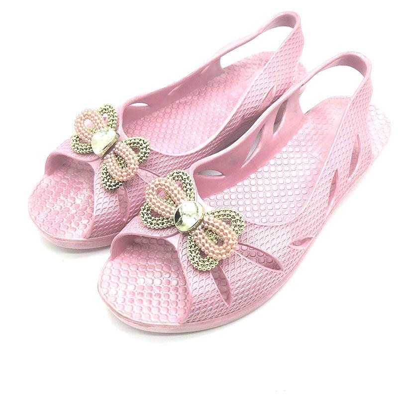 Fashion Ladies Plastic Sandals One Waterproof Non-slip Work Shoes for Business Trip Rainy Day Shoes Three Colors Optional