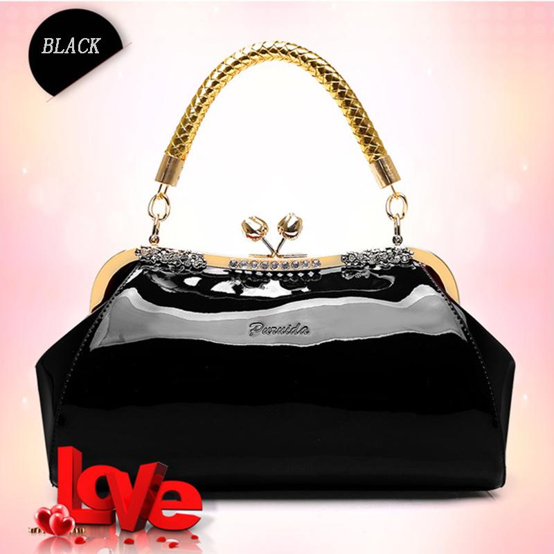 Ladies Shiny Leather Bag Handbag Fashion Shoulder Bag Diagonal Women's Bag Wedding Bag