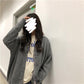 Lazy Style Sweater Jacket Female Net Red Korean Version of The V-neck Student Shirt Loose Knit Cardigan Solid Color