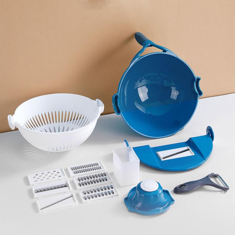 Kitchen Artifact Multifunctional Potato Shredded Vegetable Cutting Machine Household Shredder Grater Slicing and Cutting Flowers Dicing and Grater