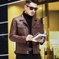 Fashion Urban Men's Jacket Autumn and Winter Fashion Trend Slim Thickening Plus Velvet Warm Sheepskin Jacket