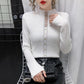 Half Turtleneck Bottoming Shirt Hollow Stick Drill Long Sleeve Knit Slim Fit Warm Plus Size Women's Sweater