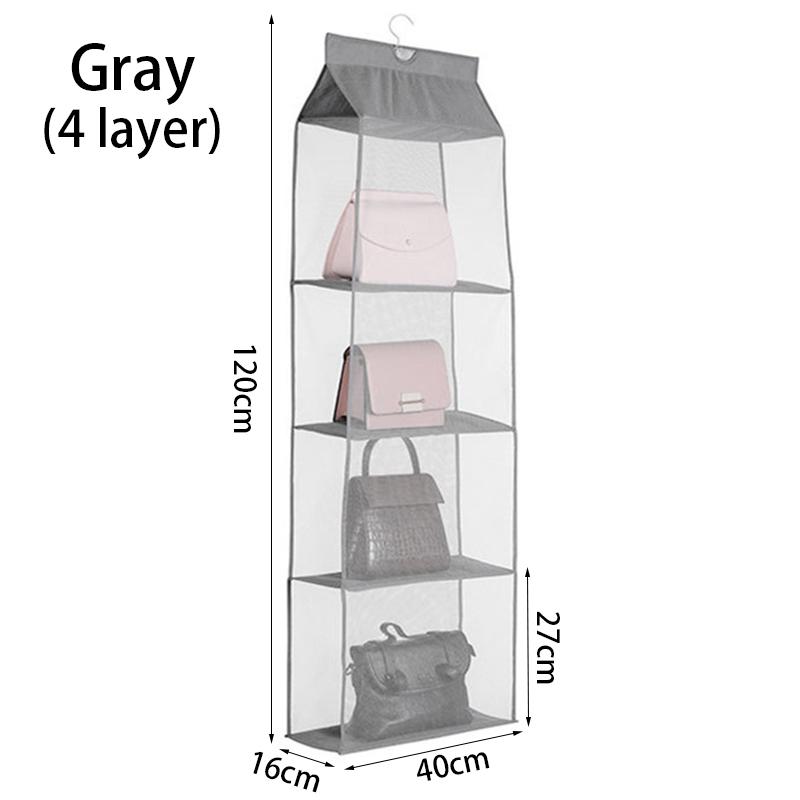 1Pcs Hanging Purse Closet Rack Bag Handbag Hanging Organizer Handbag Tote Bag 2/3/4 Pockets