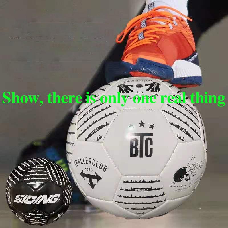 Size 5 BTC Soccer Ball Wearable Soccer PU Leather Football Training and Competition Ball Sporting Goods