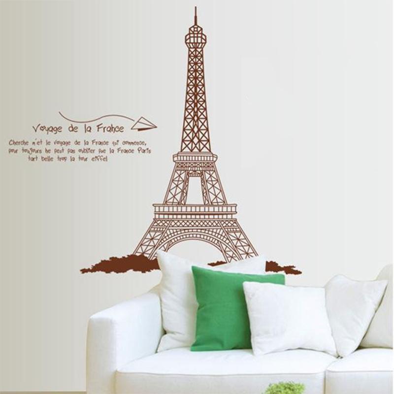 English Wall Stickers Black Eiffel Tower Living Room Bedroom Background Decorative Wall Stickers