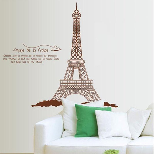 English Wall Stickers Black Eiffel Tower Living Room Bedroom Background Decorative Wall Stickers