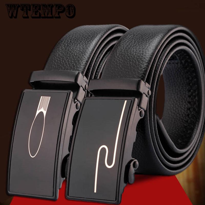 Men's Belts PU leather male luxury strap long belt for men designer belts men Black