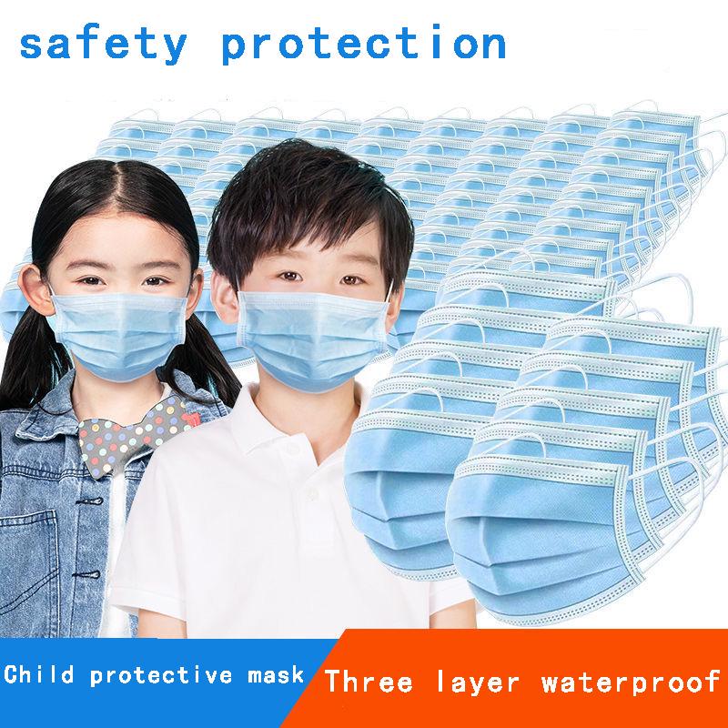 Baby Care Set Cartoon Cute Anti-Dust Mask for Kids Disposable Non-Woven Fabric Masks Random Color