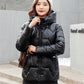 Glossy Short Women's Down Jacket Winter Korean Style Loose Cotton Clothes Casual Stand-collar Cotton Quilted Jacket