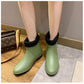 Rain Boots Women's Mid-tube Plus Velvet Non-slip Waterproof Shoes Short-tube Rain Boots Warm Rubber Shoes