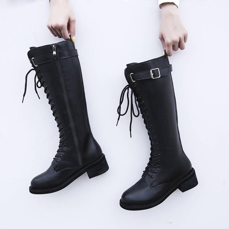 Mid boots women autumn and winter Martin boots women flat boots boots fashion slim boots