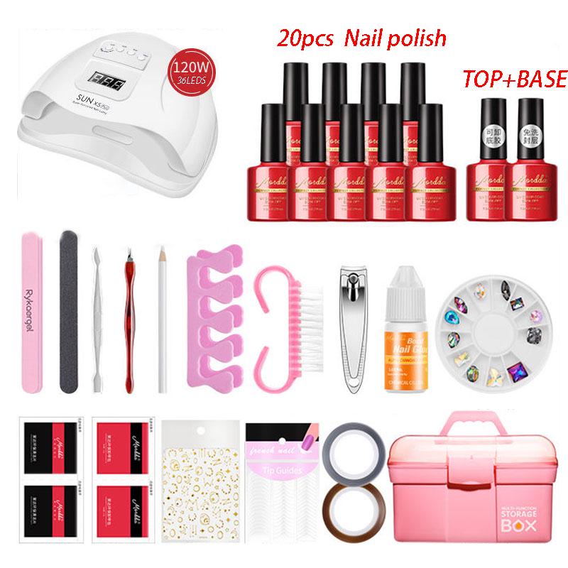 Nail Set UV LED Lamp Dryer With 30 pcs Nail Gel Polish Kit Manicure Tools Set  Nail Art Tools