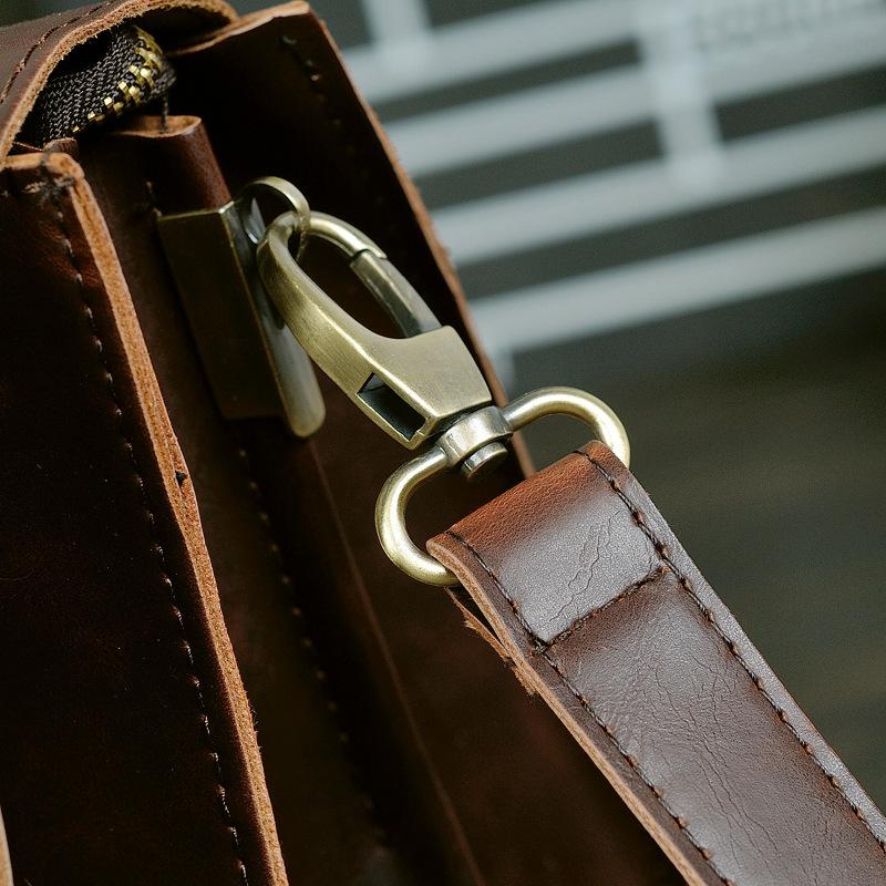 Business Briefcase Men Retro Clamshell Large Capacity Crossbody Bags Waterproof Handbag Computer Bag
