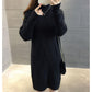 Half High Neck Mid-length Sweater Loose Thick Knit Bottoming Shirt Fashion Casual Dress