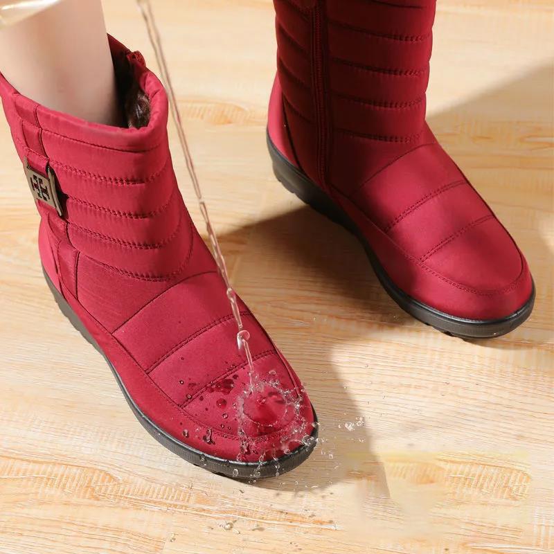 Thick Velvet Snow Boots Women's Waterproof Non-slip Middle Tube Women's Cotton Shoes Keep Warm and Comfortable In Winter