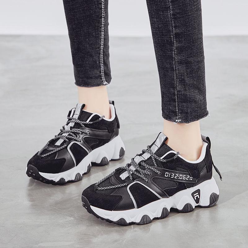 Spring Women's Shoes Sports Shoes Female Students Korean Version of The Ins Super Fire Daddy Shoes Running Casual Shoes