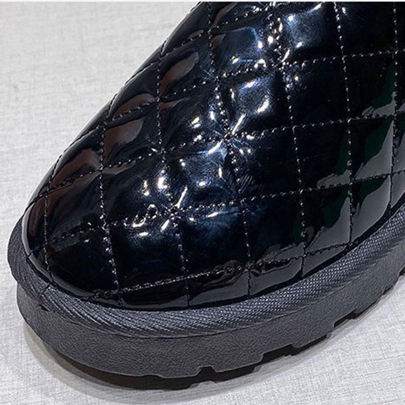 Winter Plus Velvet Casual Rhombus Cotton Shoes Boots Waterproof Snow Boots Women