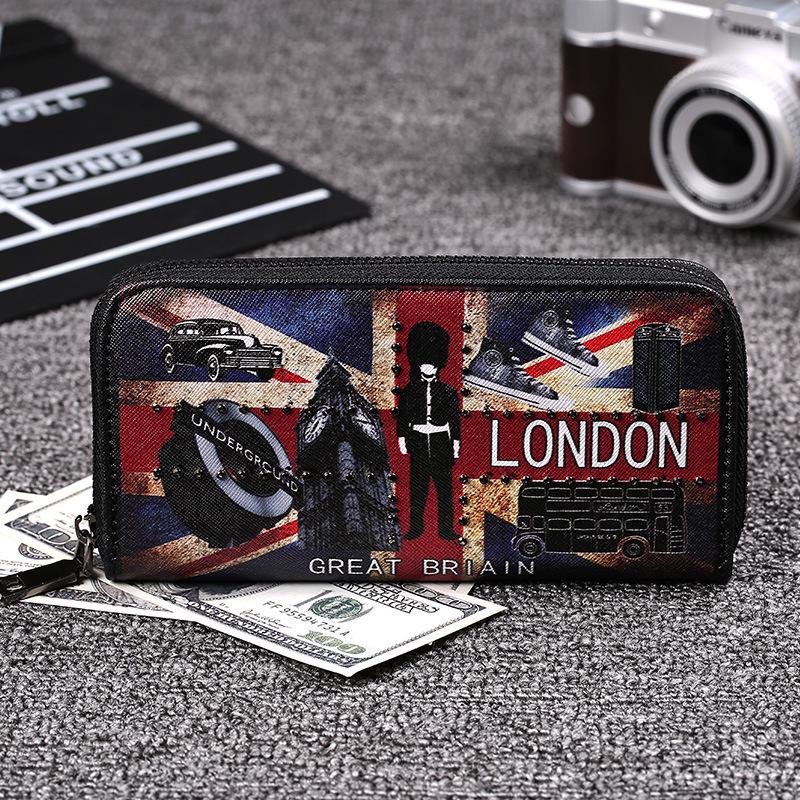 Business Long Wallet Men Women Anti-theft Multi-function PU Flag Card Package Clutch Coin Bag