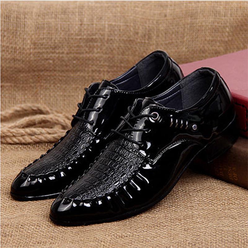 Breathable Business Dress Shoes Men's Leather Pointed Formal Men Derby Shoes Lace-up Office Oxfords