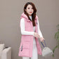 Mid-length Slim Down Cotton Vest Autumn and Winter Fashion All-match Jacket Casual Hooded Women's Vest