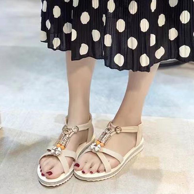Sandals Female Summer Bohemian Flat Students Korean Version of All-match Casual Roman Beach Shoes Women