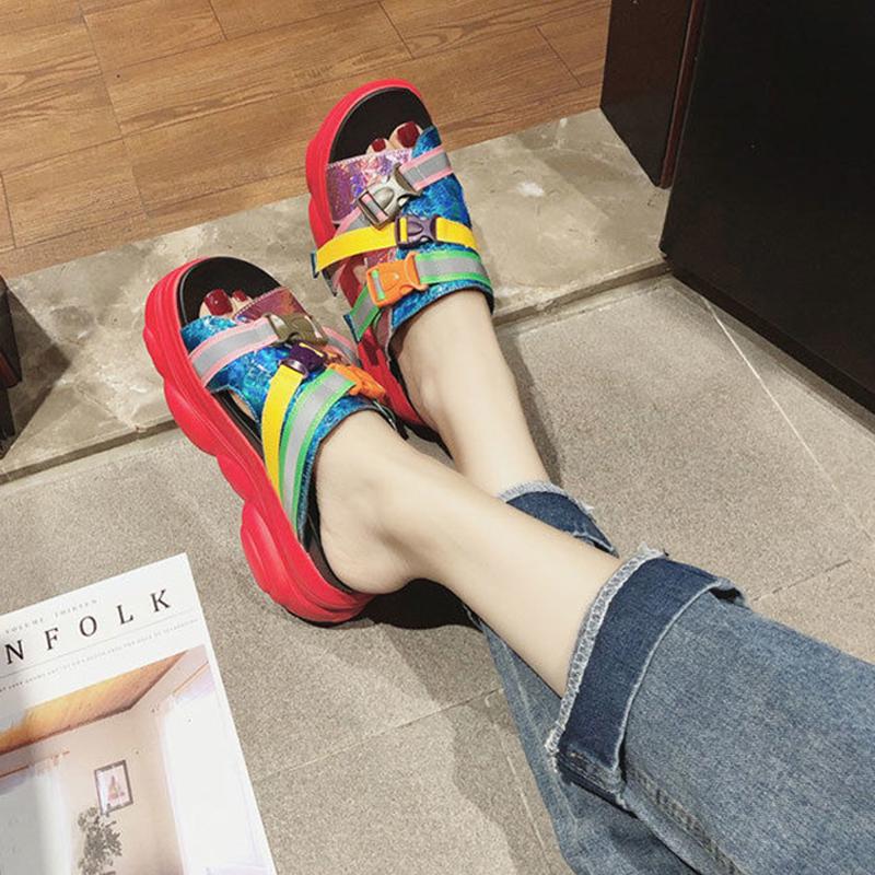 2020 Top-selling Women Sandals Plus Size Butterfly Bow Slippers Summer High Heel Shoes Big Flower Design Slippers