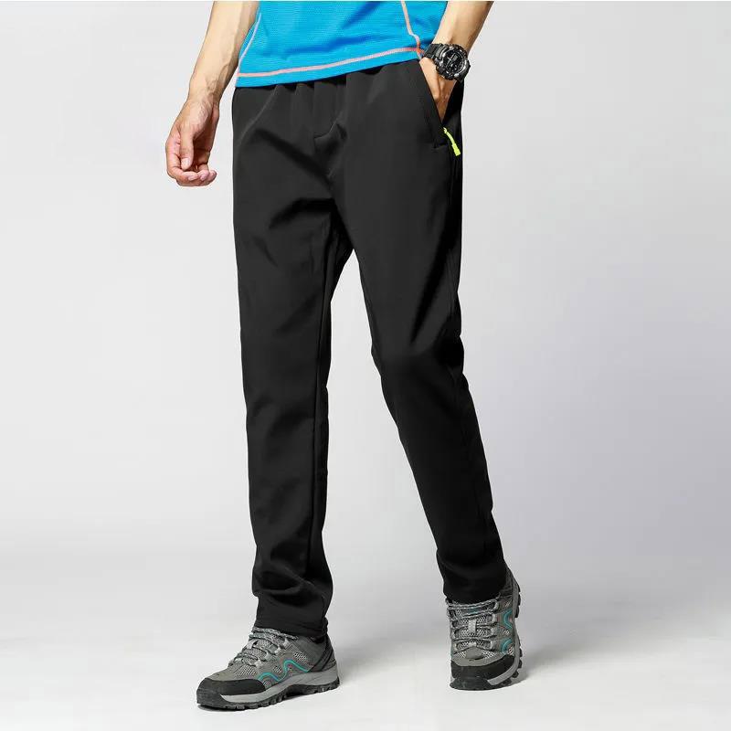 Outdoor Couple Assault Pants for Men and Women Fall and Winter Plus Velvet Thick Waterproof Windproof Cold Soft Shell Hiking Pants