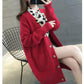 Sweater Coat Women's Winter Korean-style Loose-Fit Mid-length Outdoor Knitted Cardigan