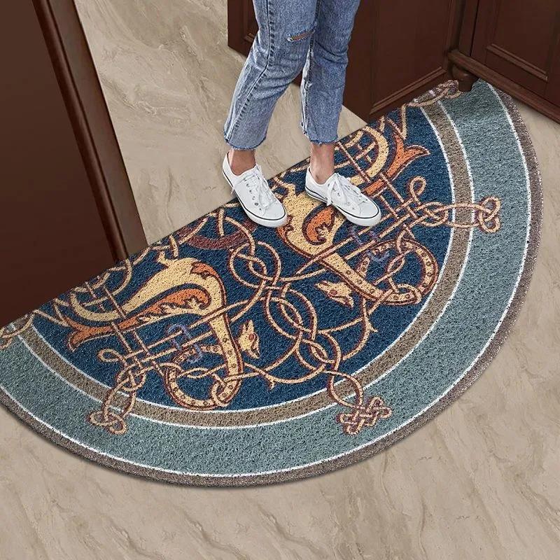 Semi-circular Carpet Belt Rubber Wire Ring Mysterious Door Pad Home Home House Foot Pad Bathroom Pad Non-slip Water Wash
