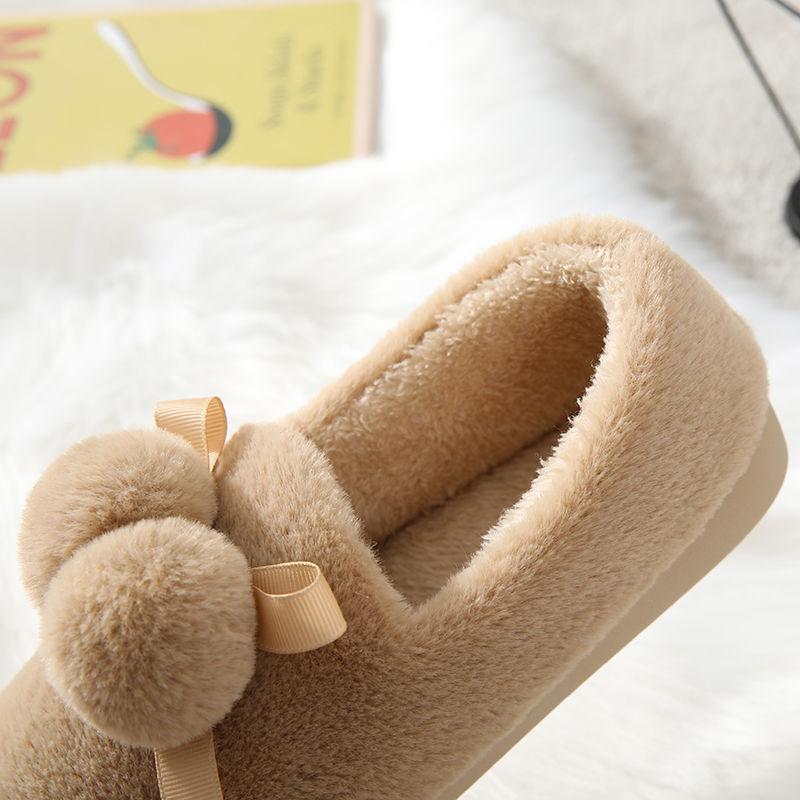 Plush Cotton Shoes Plus Cashmere Peas Shoes Women's Autumn and Winter Warmth Thick-soled Flat-bottomed Wild Cotton Shoes