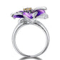 Haute Bijouterie Vintage Floral Iris Enamel Cloisonne Ring Chic Fleur-de-lis Blue Flower Ring for Women Gift Jewelry