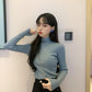Pofulove Bottoming Shirt Women's Core Yarn Winter Sweater with Coat Long Sleeve Turtleneck Top
