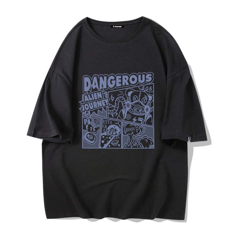 Men's Short-sleeved T-shirt Pure Cotton New Loose Trend Couple Student Shirt