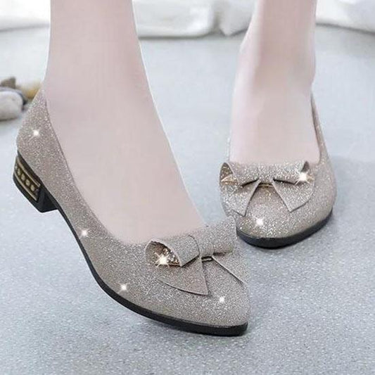 Women's Shoes Spring Single Shoes Low Thick Heel Casual Shoes Summer and Autumn All-match Work Shoes