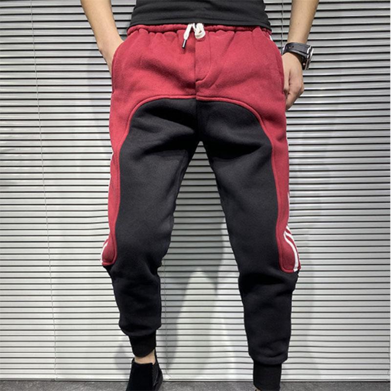 Men's Sports Pants Slim Fit All-Matched Small Foot Pants Splicing Casual Sweatpants Men