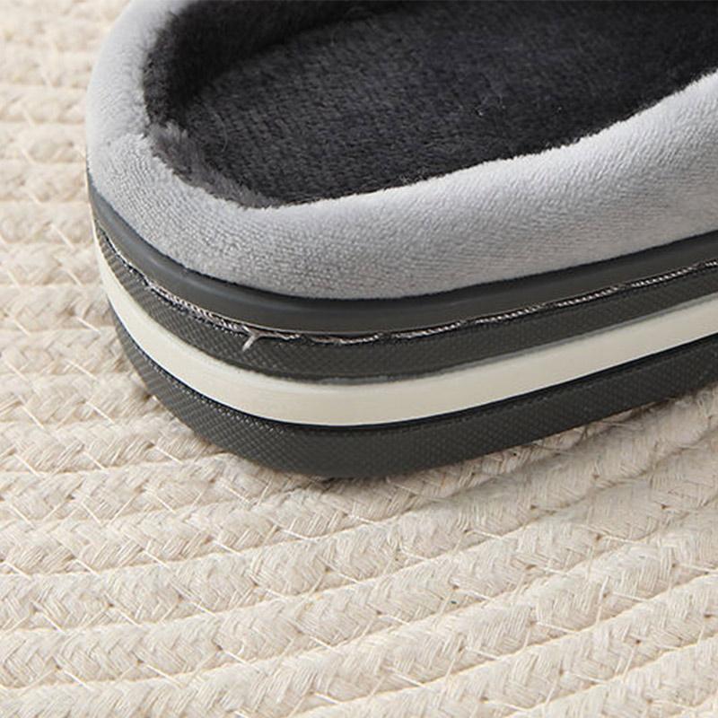 Household Cotton Slippers Men's Home Autumn and Winter Thick Bottom Non-slip Indoor Warm Plush Shoes